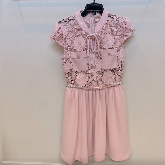 Self portrait pink lace mini dress - Picture 3 of 5